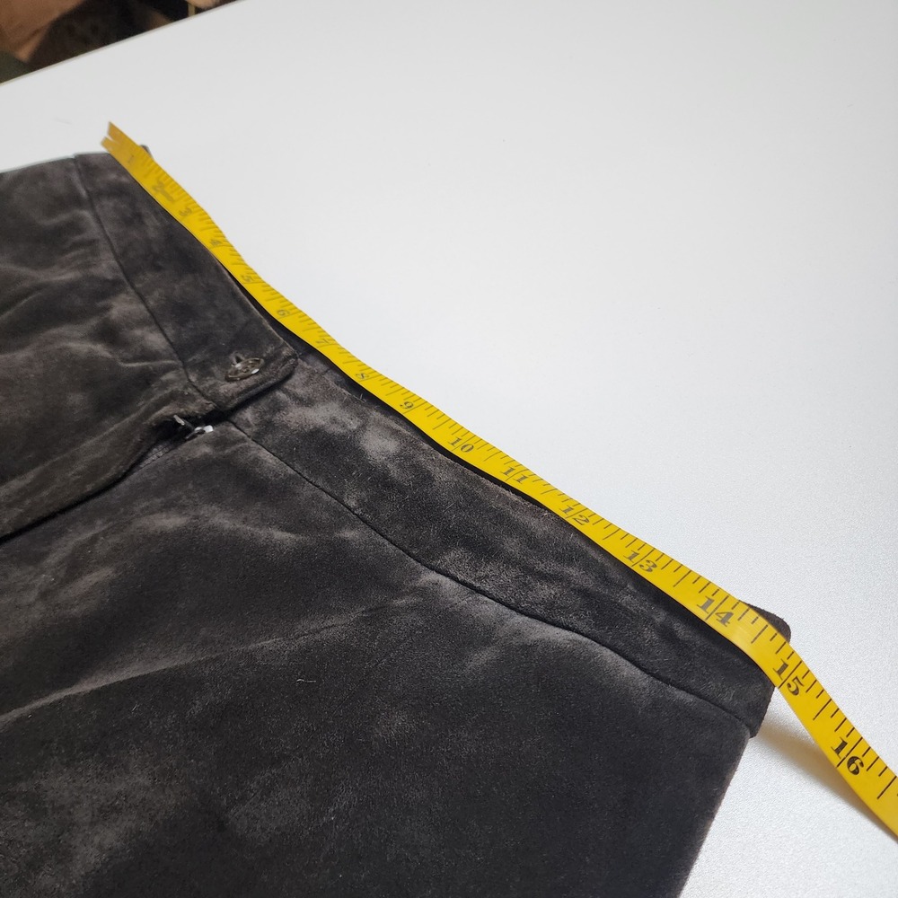 Carlisle Womens Vintage Calf Suede‎ Leather Pants Size 8 Straight Leg High Rise - Picture 11 of 15